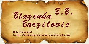 Blaženka Barzilović vizit kartica